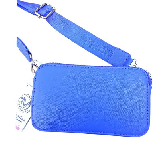 Valentino Orlandi NEW Leather Electric Blue Double Zip Studded Crossbody $159 - Picture 2 of 11